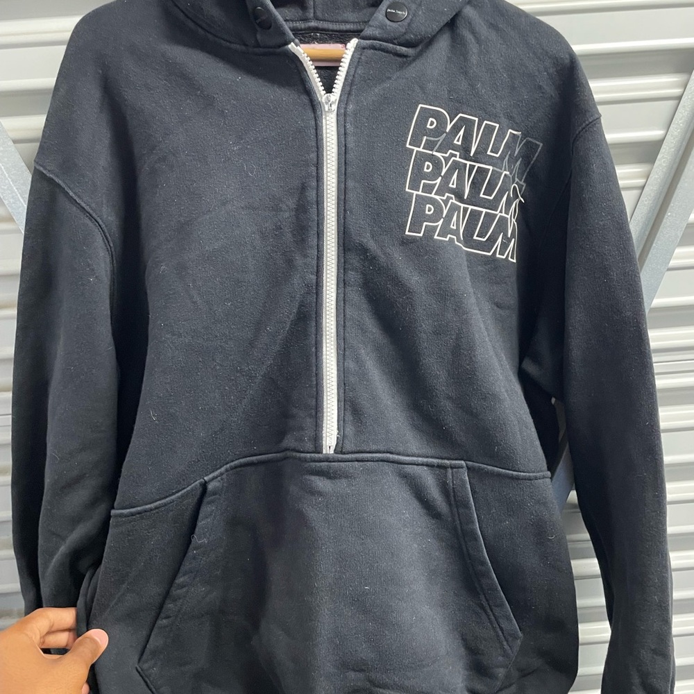 Palm Angels Black Zip Up Sweater